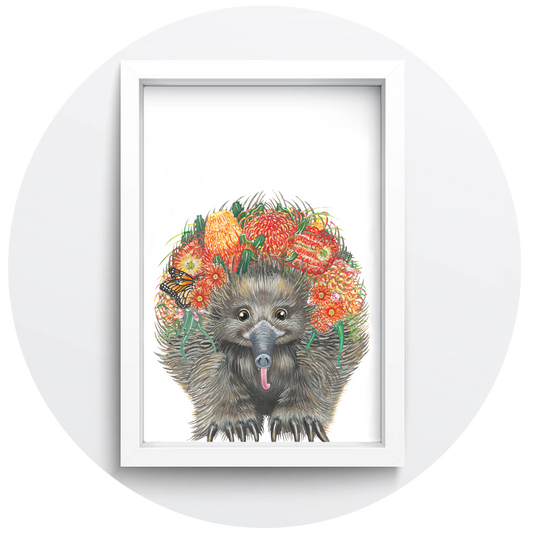 Flower Crown Echidna Giclée Print